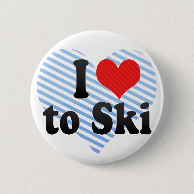 I Love to Ski Button (Front)