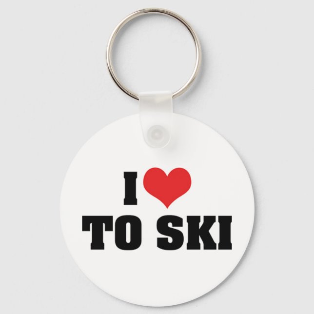 I Love To Ski Keychain (Front)