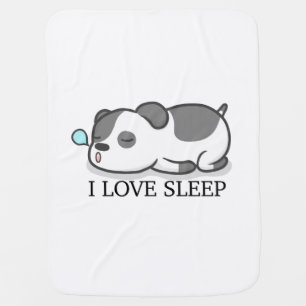 I Love To Sleep Doggy Baby Blanket