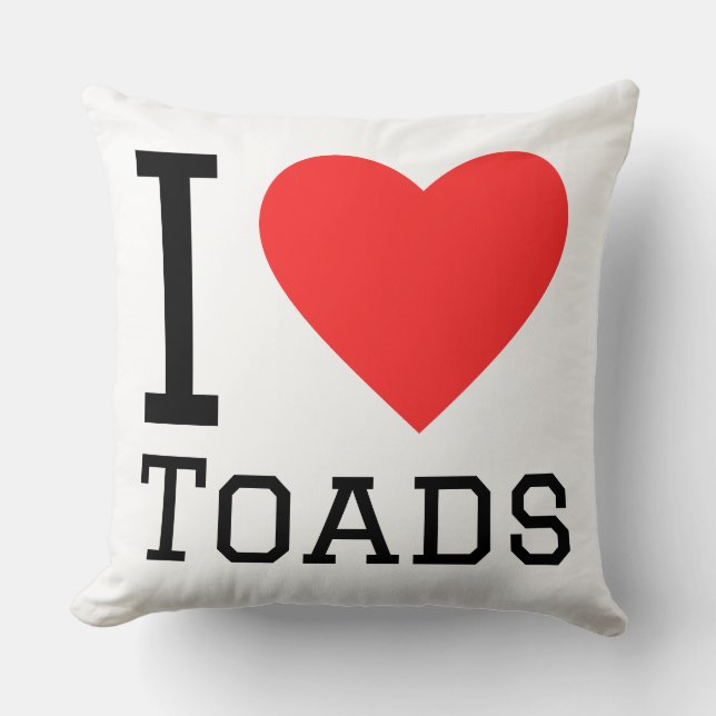 I love toads throw pillow (Front)