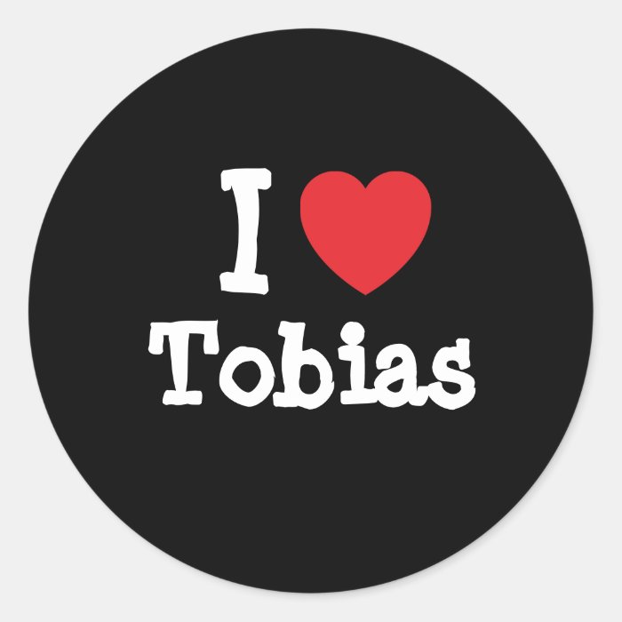 I love Tobias heart custom personalized Stickers