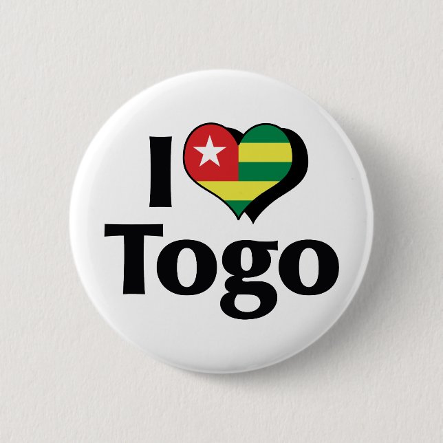 I Love Togo Flag Pinback Button (Front)
