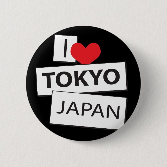I Love Tokyo Japan Button (Front)