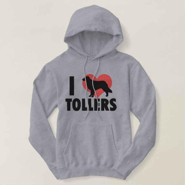 I Love Tollers Embroidered Shirt (Hoodie) (Design Front)