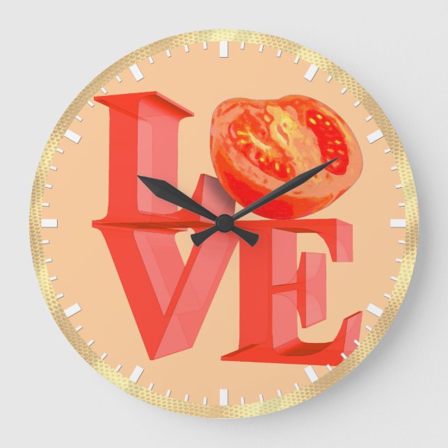 I LOVE TOMATO LARGE CLOCK (Front)