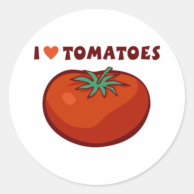 I Love Tomatoes Classic Round Sticker (Front)