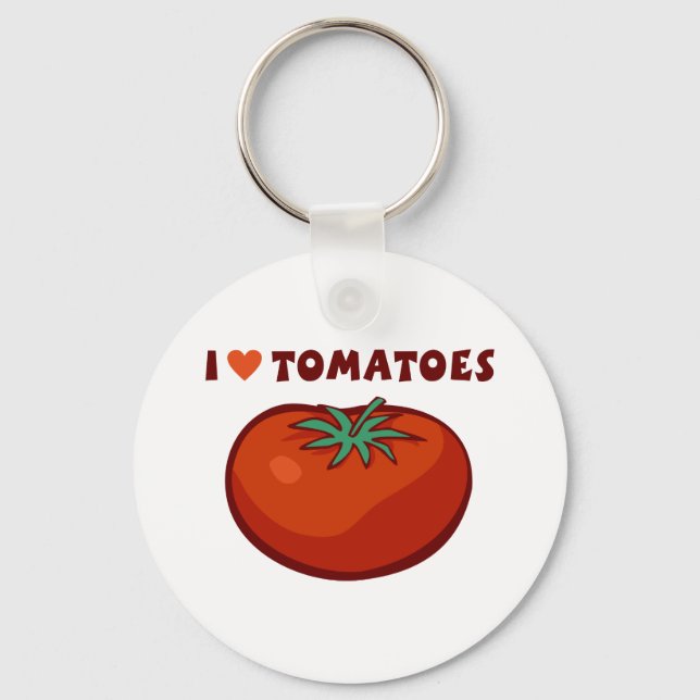 I Love Tomatoes Keychain (Front)