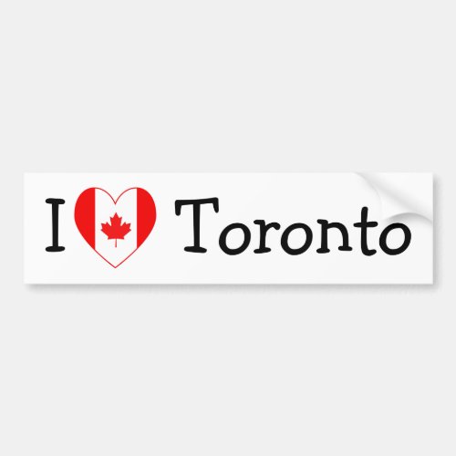 I Love Toronto Bumper Sticker