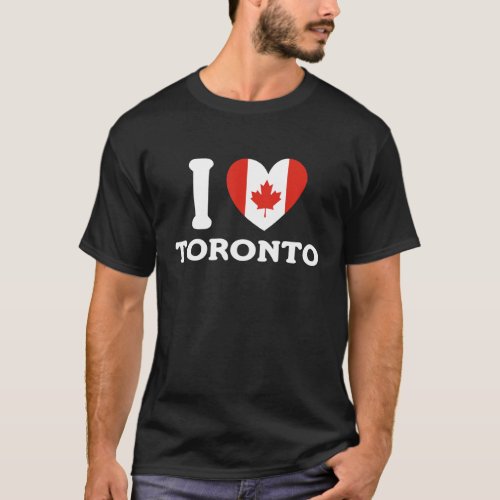 I Love Toronto Canada Heart Flag T_Shirt