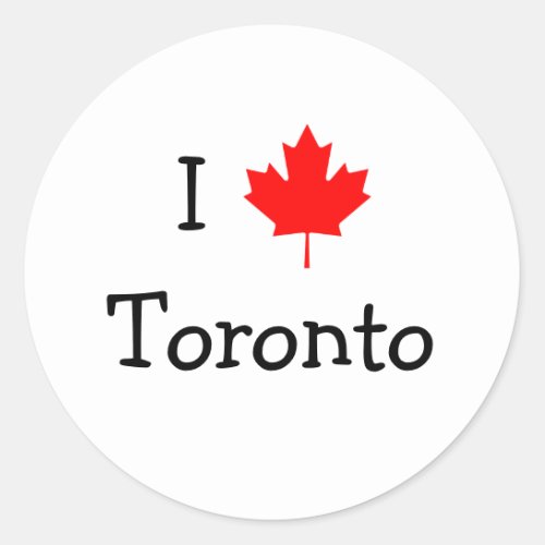 I Love Toronto Classic Round Sticker