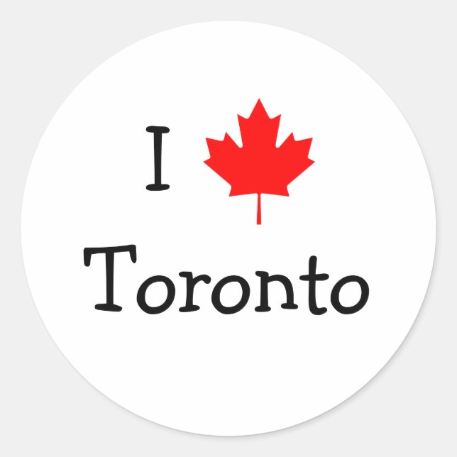 I Love Toronto Classic Round Sticker (Front)
