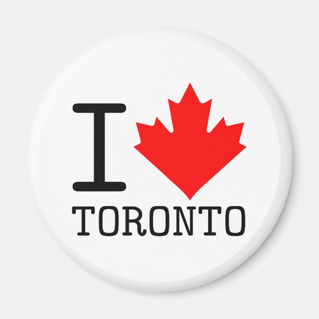I Love Toronto Ontario Canada Maple Leaf Magnet (Front)
