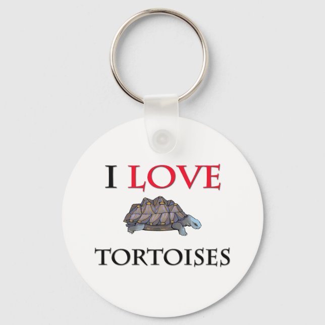 I Love Tortoises Keychain (Front)