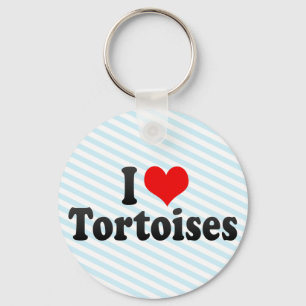 I Love Tortoises Keychain