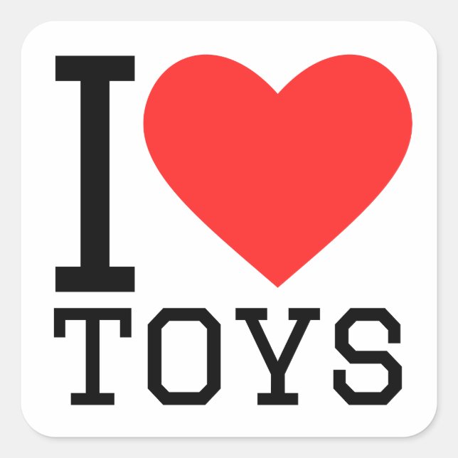 I love toys square sticker (Front)