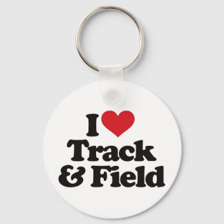 I Love Track and Field Keychain