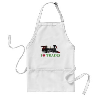 I Love Trains Adult Apron