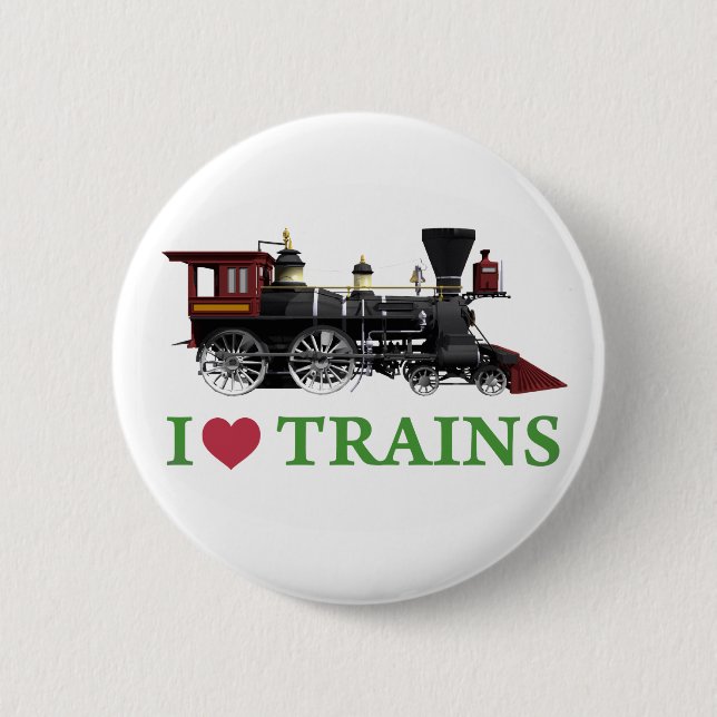 I Love Trains Button (Front)
