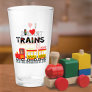 I Love Trains Colorful Kids Photo and Name Glass