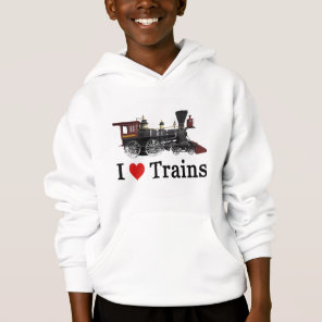 I Love Trains Hoodie