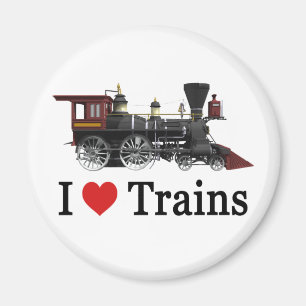 I Love Trains Magnet
