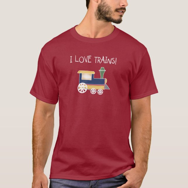 I Love Trains Tshirts and Gifts (Front)