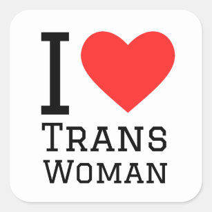 I love trans woman square sticker