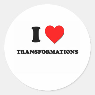 I love Transformations Classic Round Sticker