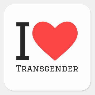 I love transgender square sticker