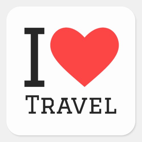 I love travel square sticker