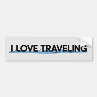 I LOVE TRAVELING Adventure Minimal Bumper Sticker