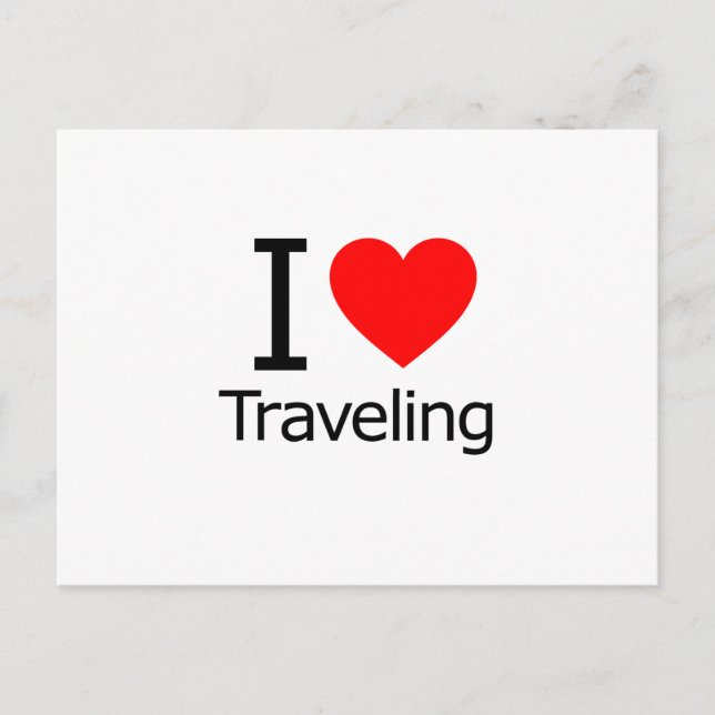 I Love Traveling Postcard (Front)