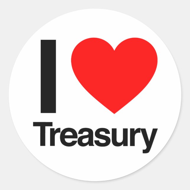 i love treasury classic round sticker (Front)