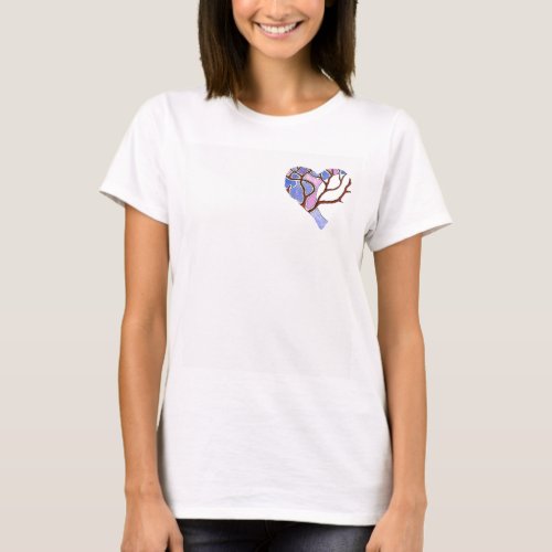 I love Trees - Small heart with tree pink blue T-Shirt