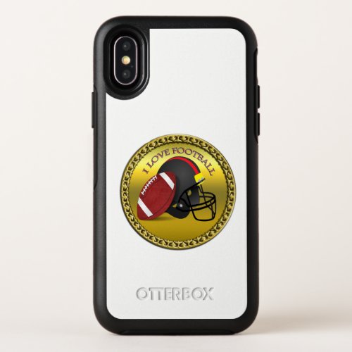 I love trendy elegant modern football OtterBox symmetry iPhone x case