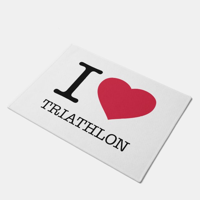I LOVE TRIATHLON DOORMAT (Angled)
