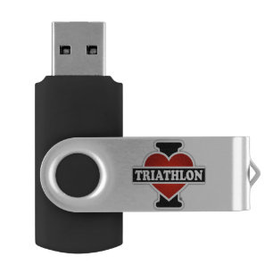 I Love Triathlon Flash Drive
