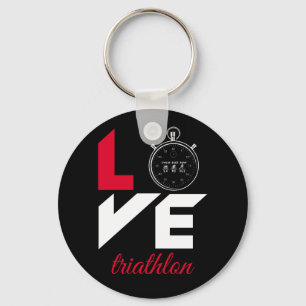I love triathlon keychain