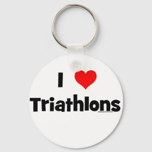 I Love Triathlons Keychain