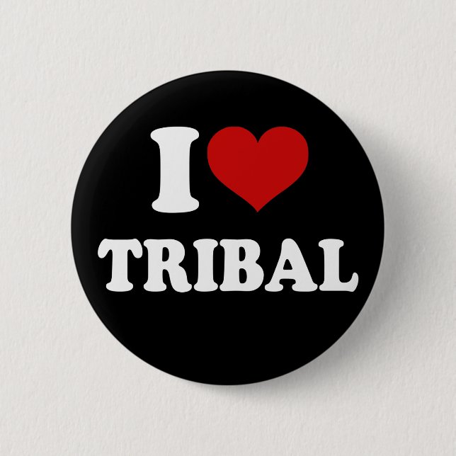 I Love Tribal Pinback Button (Front)