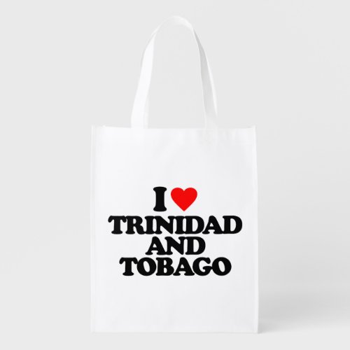I LOVE TRINIDAD AND TOBAGO REUSABLE GROCERY BAG