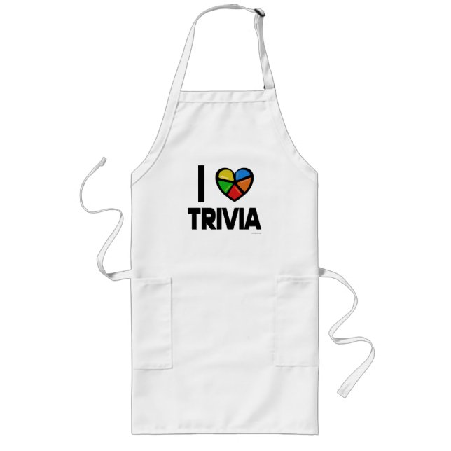 I Love Trivia Fun Party Games Design Long Apron (Front)
