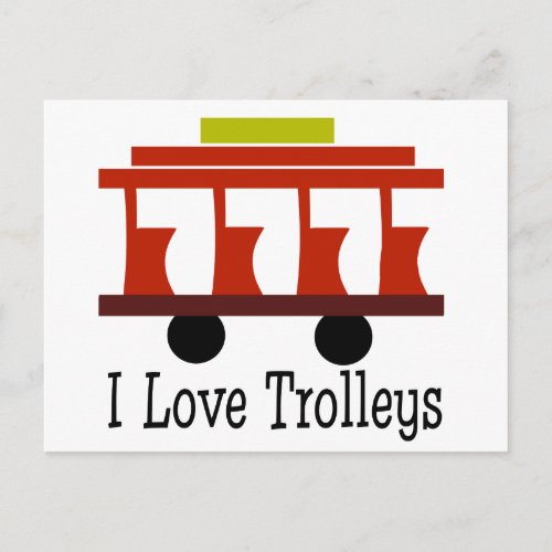 I Love Trolleys Postcard