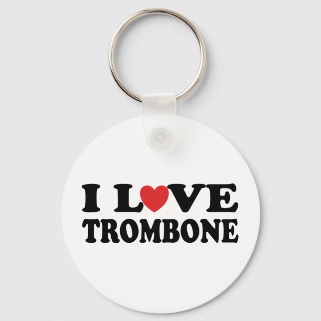 I Love Trombone Keychain (Front)
