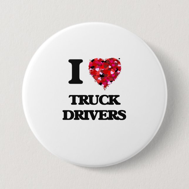 I love Truck Drivers Pinback Button (Front)