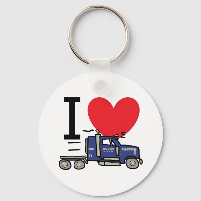 I Love Trucking Keychain (Front)