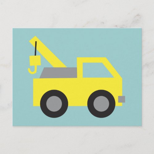 I love Trucks Cute Yellow Vehicle for kids Postcard