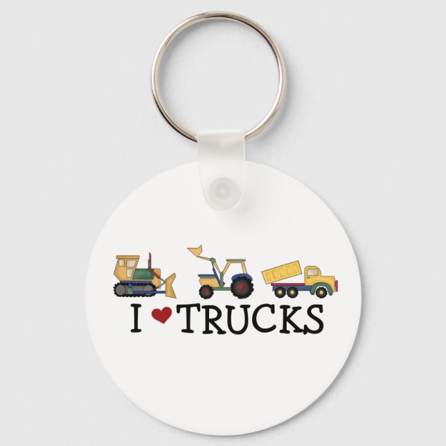 I Love Trucks Keychain (Front)