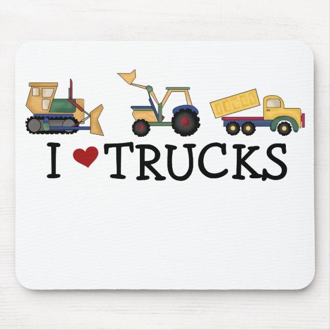 I Love Trucks Mouse Pad (Front)