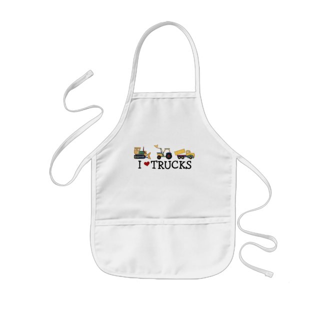 I Love Trucks T-shirts and Gifts Kids' Apron (Front)